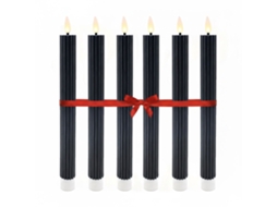 Conjunto De 6 Velas Cônicas Led Sem Chama De Cera Real