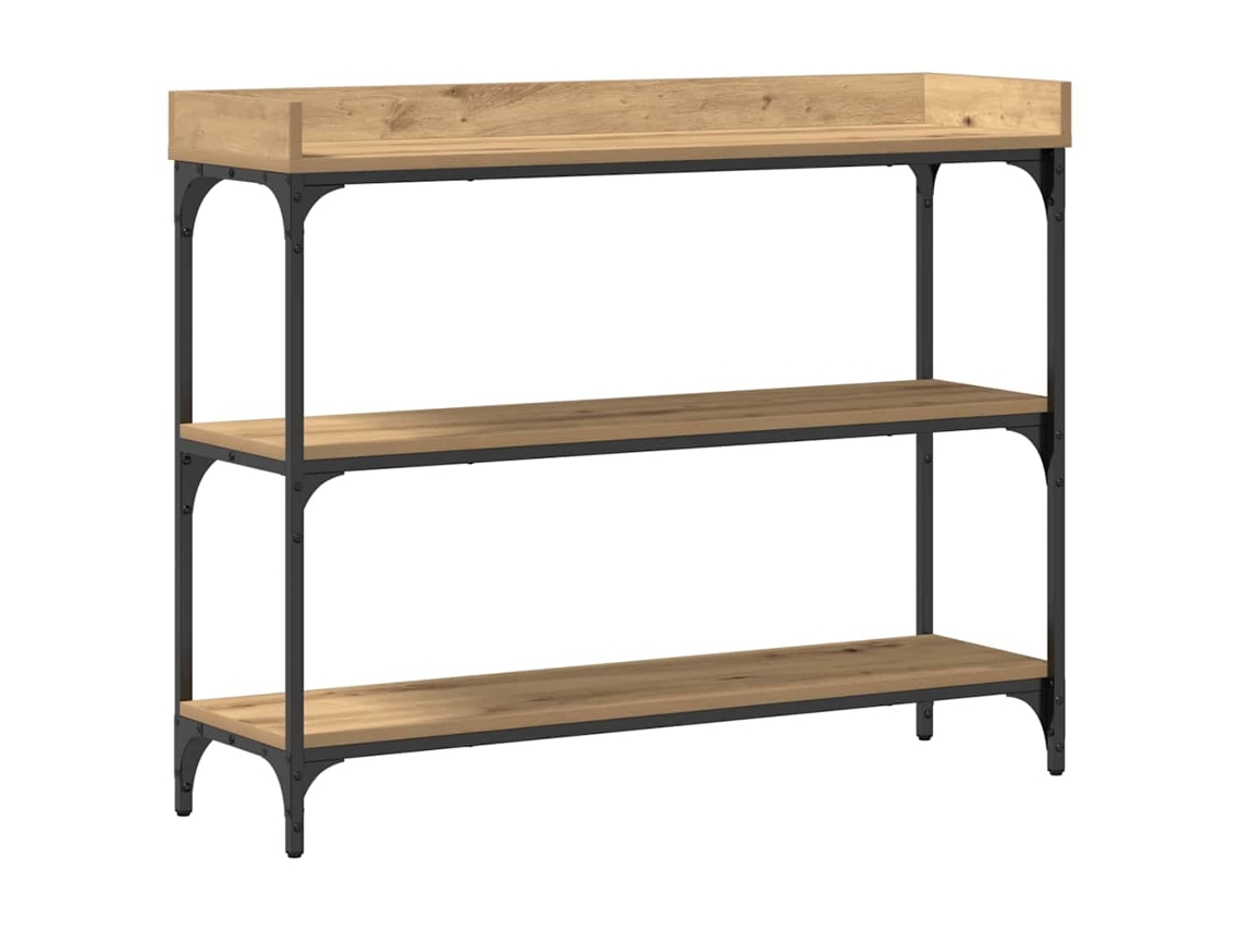 Mesa Console com Prateleira em Carvalho Artisiano MAISON EXCLUSIVE (100x30x80 cm)