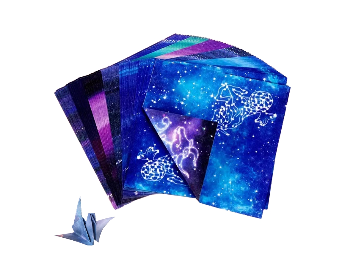 Kit de Papel para Origami 200 Folhas Cores Vivas Dupla Face para Artesanato NEVEANCE