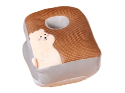 Almohada De Escritorio Para Siesta Estilo Cartoon Respirable Alfombra De Ratán Blanda Oso