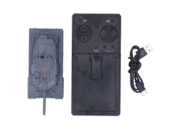 Brinquedo de tanque RC, controle remoto 2.4G, 360°, USB recarregável, transparente S/MARCA