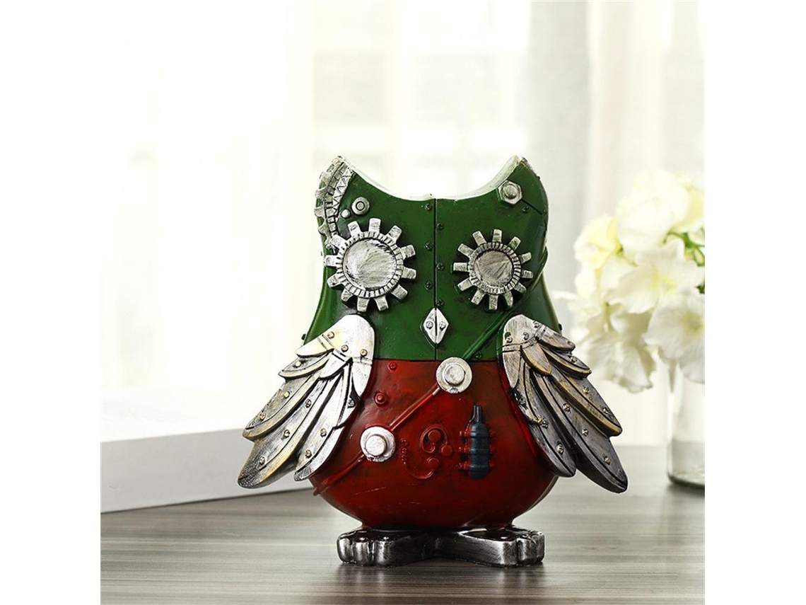 Cofrinho Coruja Mecânica Retrô, Estatueta Fofa de Animal, Decoração para Casa, Enfeite para Economizar Dinheiro BRILVIBERA