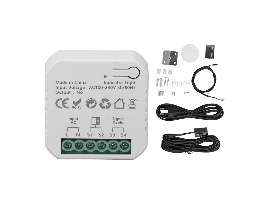 Controlador De Portão De Garagem Zigbee Com Controle Remoto, Voz E App 100-240v Plugue Eu