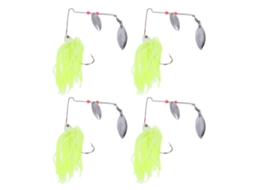 Anub 4pcs Isca de Pesca Sequin Rotativo com Barbatanas em Liga de Alumínio para Pesca Offshore Verde