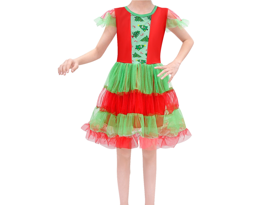 Trajes de Natal Cosplay Conjunto de Vestido Infantil 140
