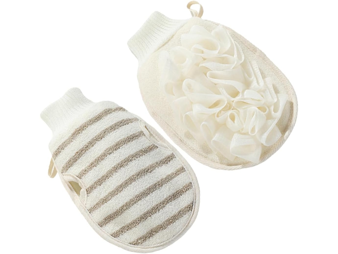 Conjunto De 2 Esponjas Esfoliantes Corporais Dupla Face Para Banho E Corpo, Para Remover Células Mortas Da Pele