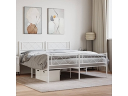 Vidaxl Estrutura De Cama Com Cabeceira E Pés 120x200 Cm Metal Branco