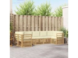 Vidaxl Conjunto De Sofás Para Exterior 7 Unid. Branco E Creme
