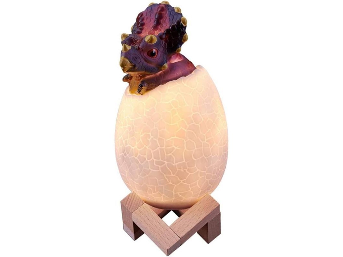 Lâmpada de Noite Dino para Crianças Linjou Recarregável 16 Cores Rgb Decoração de Casa Triceratops
