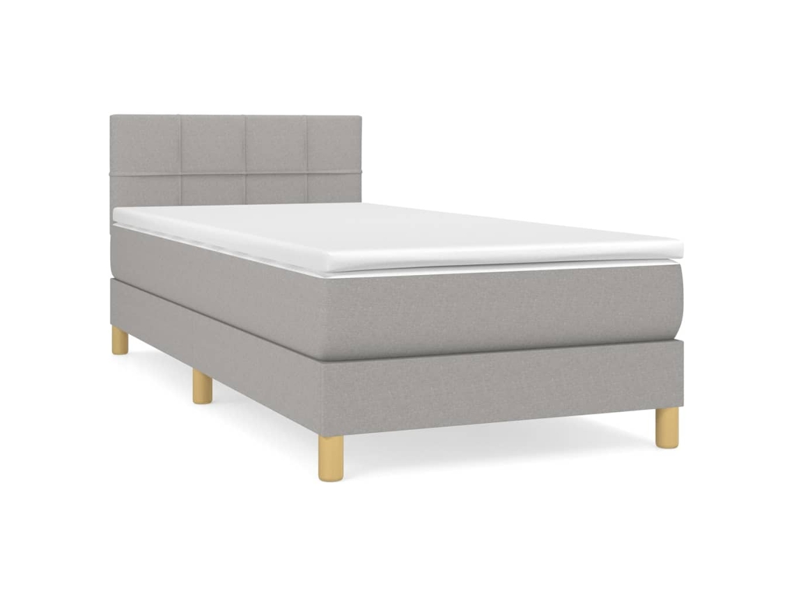 Cama com Molas/colchão 80x200 Cm Tecido Cinza claro MAISON EXCLUSIVE