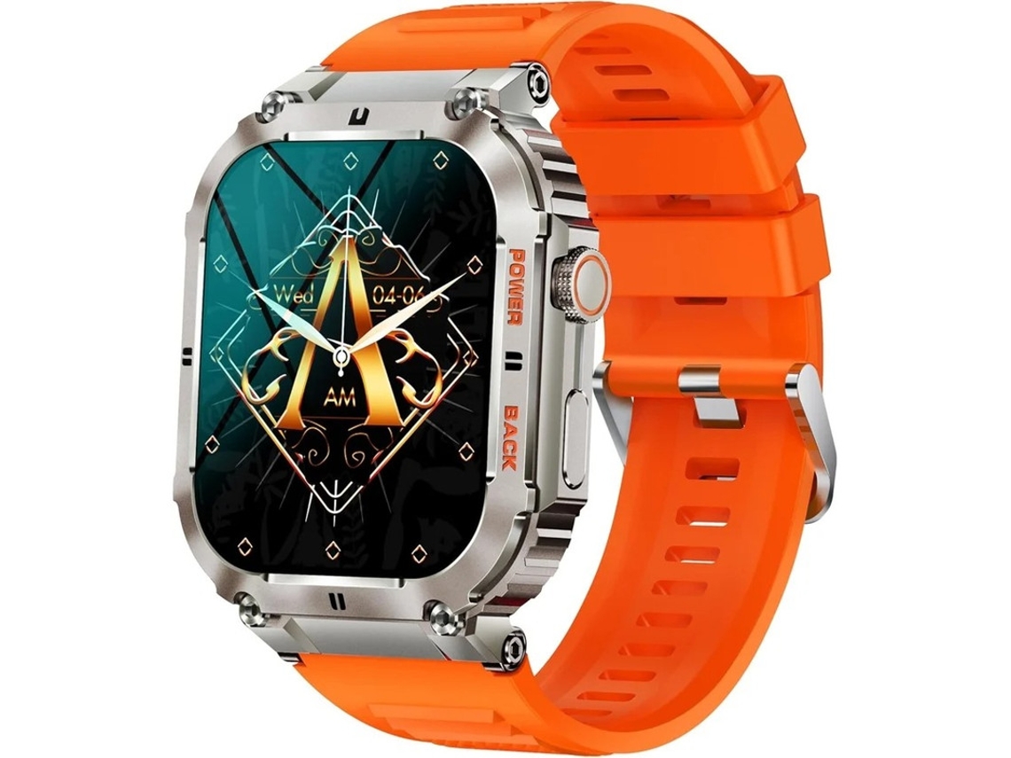 1.96 Relógio inteligente de tecido grande para homens Android Relógios inteligentes militares Relógio de fitness masculino Fazer / Atender C Bestvite