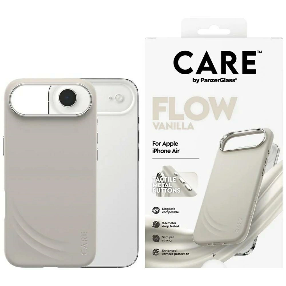 Capa Protetora Panzerglass Flow Magsafe Para Iphone Air, Bege.
