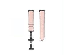 Bracelete de Smartwatch para Google Pixel Watch Borboleta Fivela Pulseira de Couro Genuíno Preto Rosa VENISYMLIS