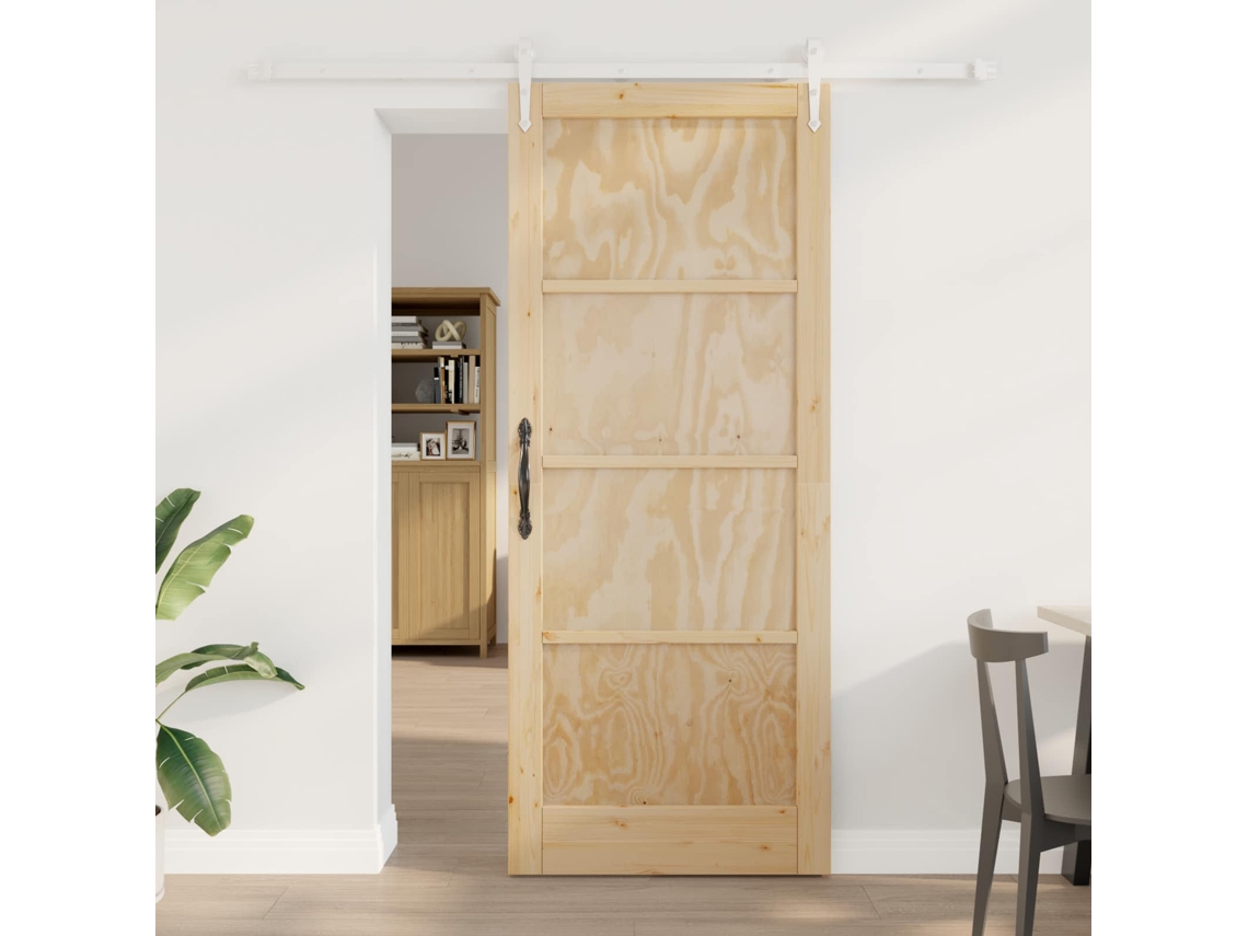 Vidaxl Porta Deslizante Orkdal 86 X 211 Cm Madeira De Pinho Maciça