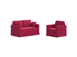 Maison Exclusive - Conjunto De Sofás 2 Unid. Vinho Vermelho Veludo