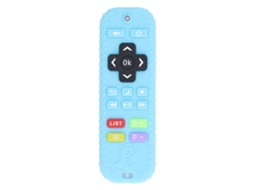Primerox brinquedo Mordedor Controle Remoto Infantil Silicone Sensorial Aprendizagem Números Azul Céu