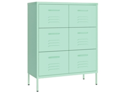 Armário com Gavetas Aço 80x35x101,5 Cm Verde Menta MAISON EXCLUSIVE