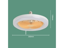 Ventilador de teto com lâmpada (30 W, luz branca, modelo com soquete E27)