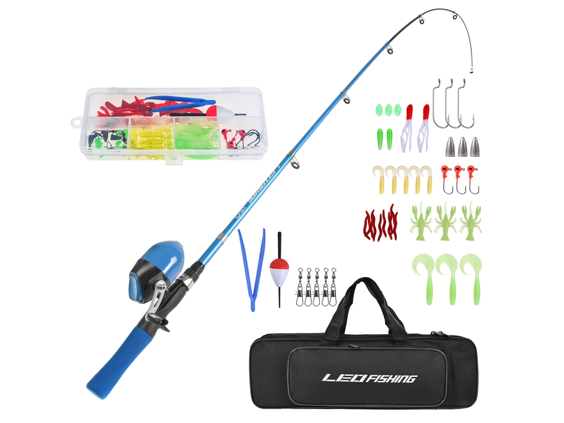 Kit de Pesca Infantil com Vara e Molinete Portátil