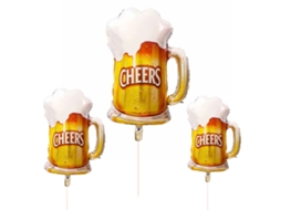 Pack de 3 Balões de Folha com Copos de Cerveja para Festas LAXISCREED