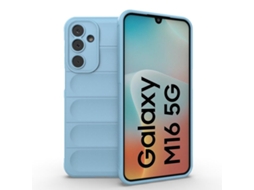 Capa Halinuia Para Samsung Galaxy M16 5g Magic Shield Tpu Azul Claro (interior Em Flanela, Proteção Integral)