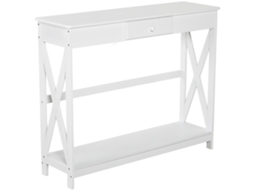Mesa de Consola Mdf Cor Branco 100cmx30cmx81cm Homcom
