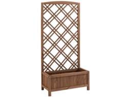 Floreira com treliça de madeira, suporte para plantas trepadeiras, 60x30x122,5cm | S/MARCA