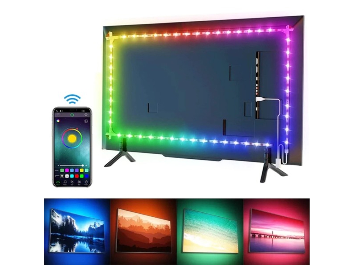 Fita De Led Rgb 5050 Com Controle Por Aplicativo Bluetooth, Fita De Led Usb 5v Flexível, Diodo Tepe Slowmoose