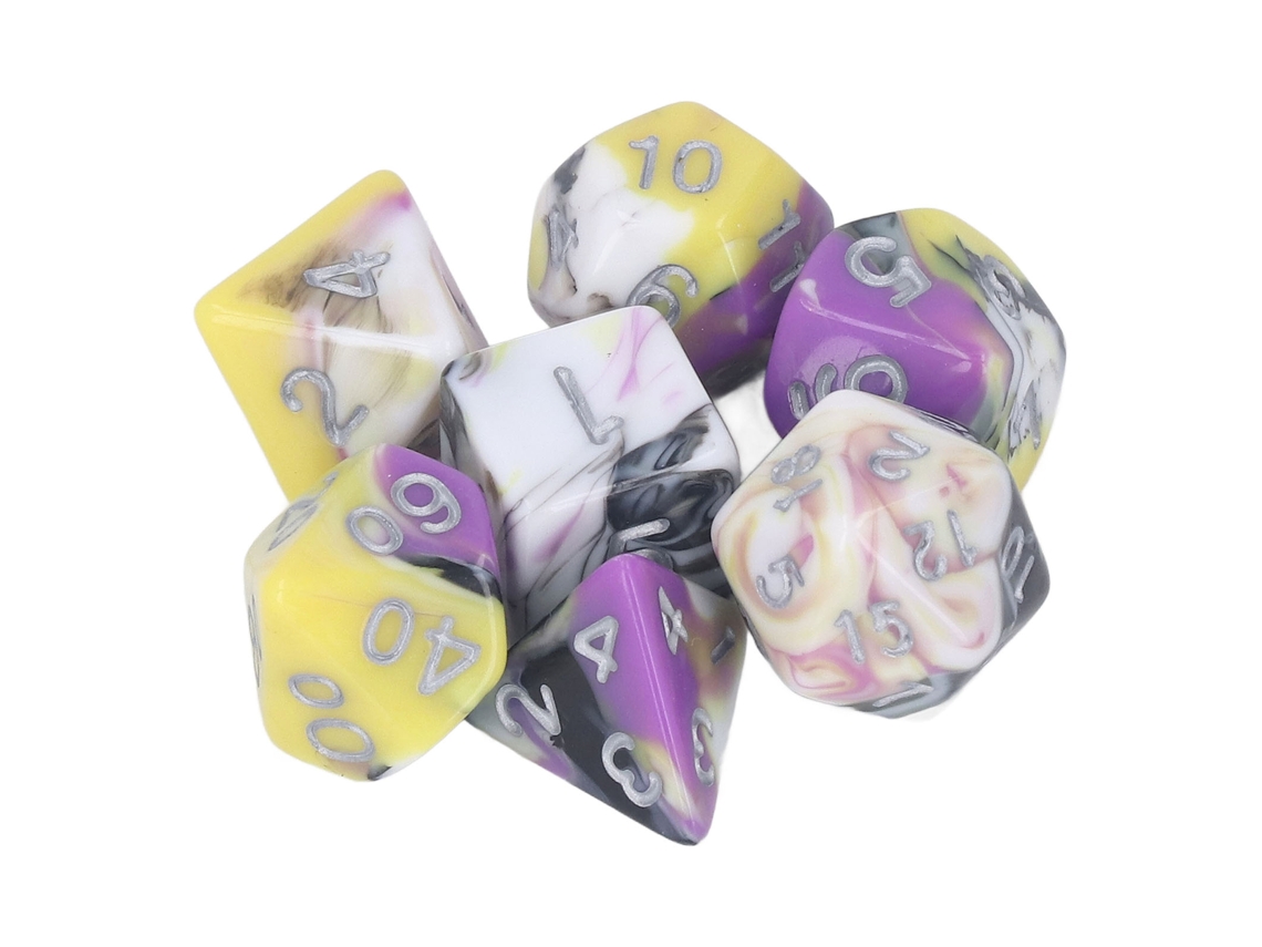 Mali 7pcs Dados Poliédricos de Acrílico para Rpg e Jogos de Tabuleiro Tipo 3