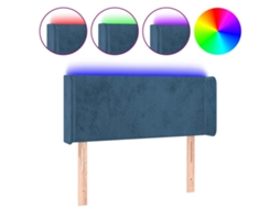 Led Headboard, Led Headboards Vidaxl Azul Veludo (103 X 16 X 78/88 Cm)