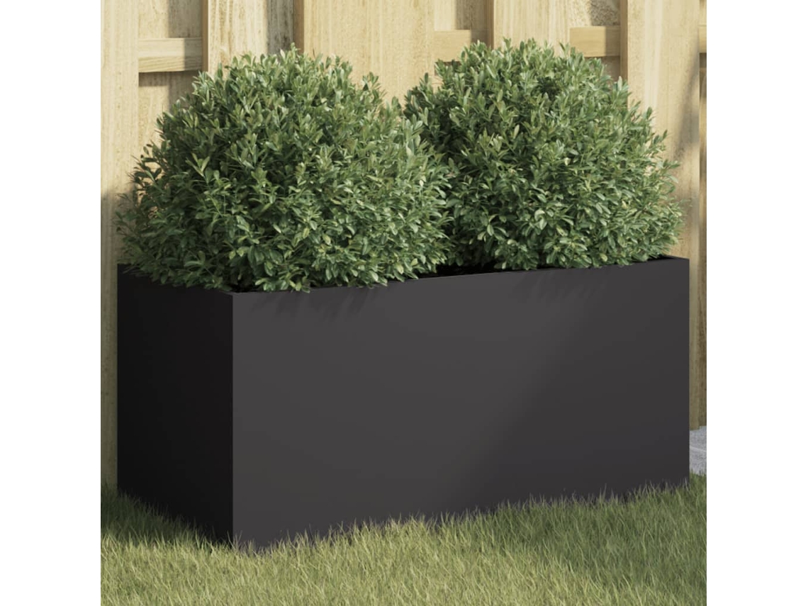 Vidaxl Vaso/floreira 62x30x29 Cm Aço Preto