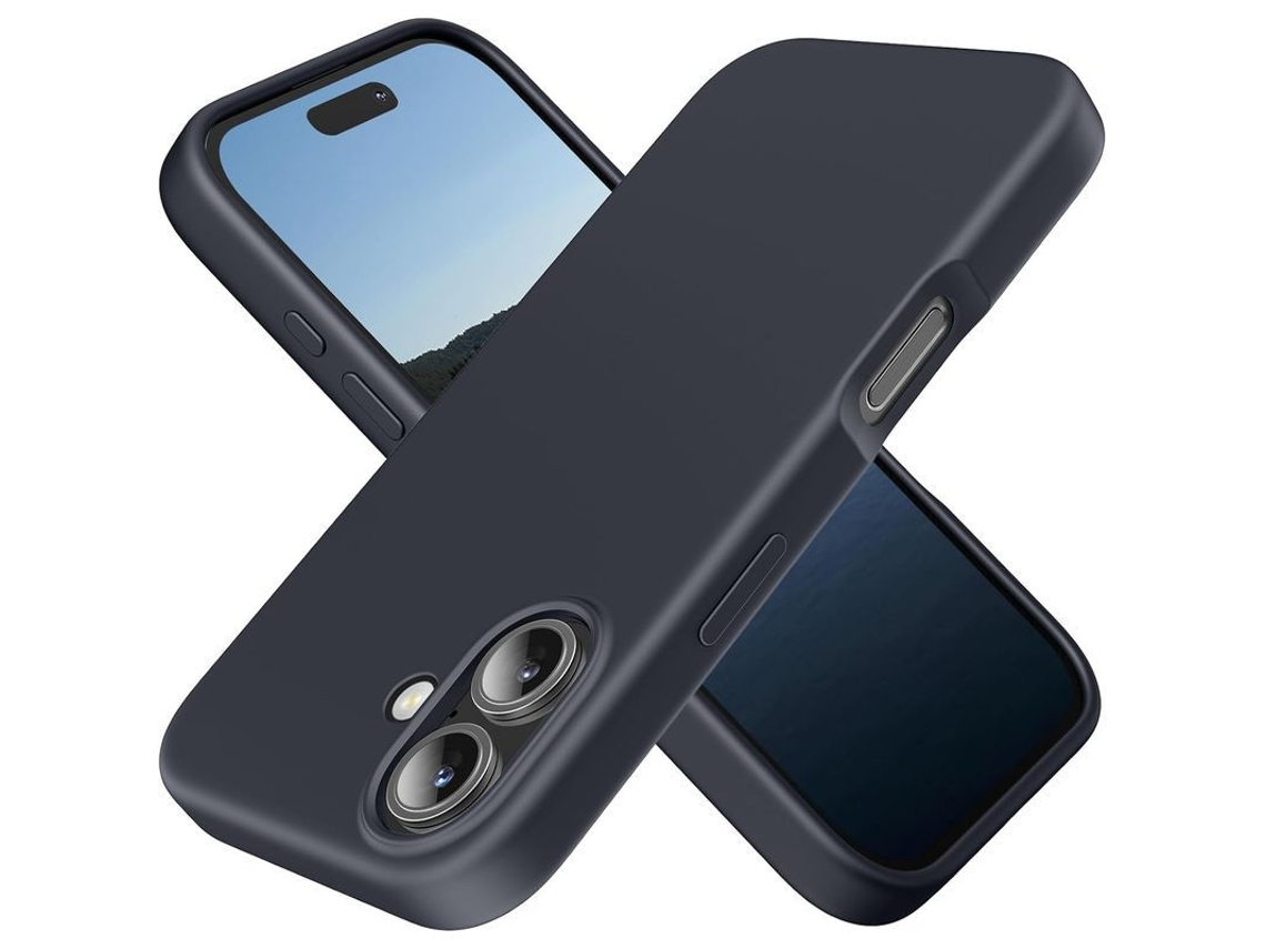 2026 capa de Silicone para Iphone 16 6.1" Azul Noturno Fina Proteção Anti choque Anti empréstimo