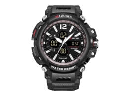 Relógio esportivo masculino eletrônico de quartzo com pulseira de silicone à prova d'água, preto.