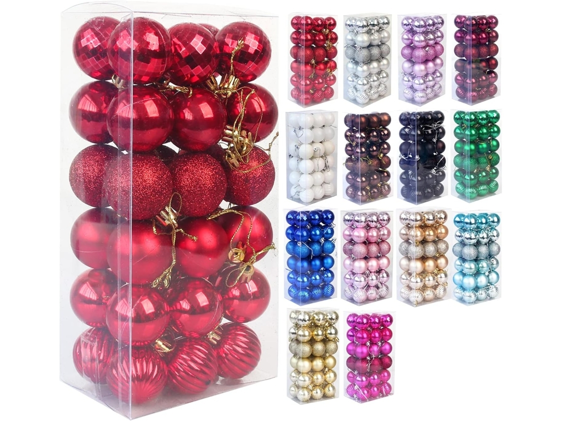 Bolas de Natal Decorativas, Enfeites Inquebráveis, Pingentes para Árvore, Decoração de Festas, Ergonômico, Uso Diário STELASPLEN