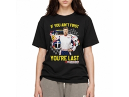 Rockinstone Talladega Nights Movie Not 1st You're Last Checkered Black Adult T-shirt Size:xl