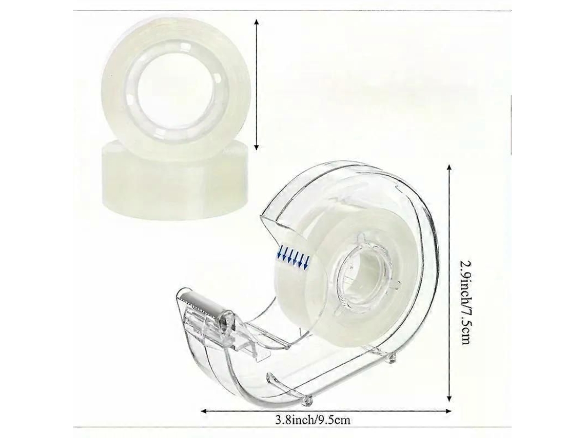 Fita Adesiva Transparente E Dispensador Recarregável Para Escritório, Rolos De Fita Adesiva Transparente Para Embrulho De Presentes, Artesanato E