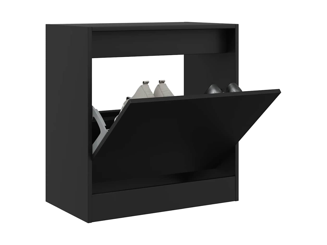 Vidaxl Sapateira 60x34x63,5 Cm Derivados De Madeira Preto