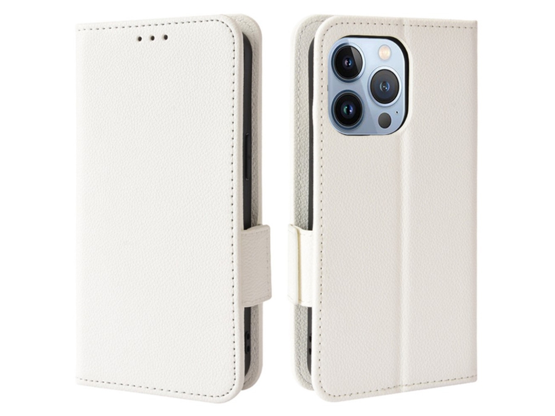 Capa Queda Textura Lichia Para Iphone 15 Pele Sintética Branco