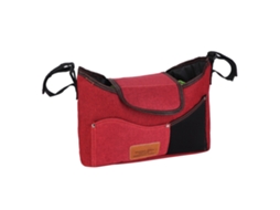 Primerox bolsa Organizadora para Carrinho de Bebê Suspensa de Grande Capacidade com Compartimento para Garrafa Vermelha