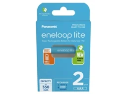 Pilhas Recarregáveis PANASONIC Bk 4lcce/2cp (2 Unidades)