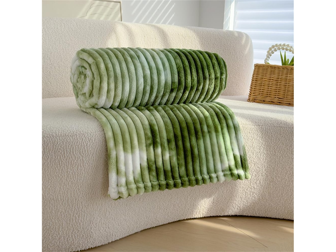 Manta de Flanela Fansu com Estampa Tie dye Felpuda Listrada para Cama Ou Sofá Fofa Quente Macia e Grossa Todas