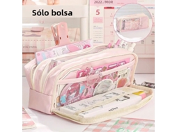 (rosa) Estojo Transparente De Cinco Camadas, Com Grande Capacidade E Design Leve.