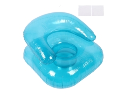 Sofá Inflável Transparente Pvc Azul Poltrona Ergonômica Blow Up para Interior e Exterior | S/MARCA