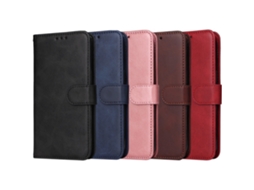 Capa Carteira Em Couro Pu Compatível Com Iphone 17 Pro - Várias Cores, Marrom