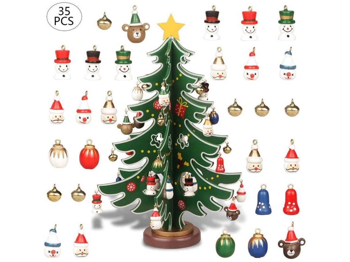 Mini Árvore de Natal de Madeira para Mesa
