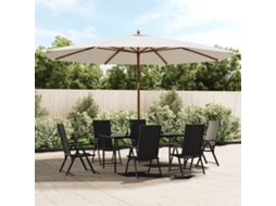 Chapéu de Sol VIDAXL com poste de madeira (400x273 cm - Branco Areia)