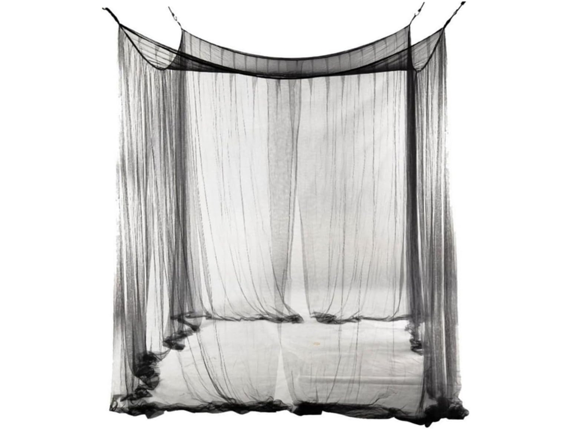 Mosquiteiro Para Cama Com Dossel, Cama Suspensa De Quatro Portas, Cortina De Rede Quadrada Com Kit Instalação, Fácil