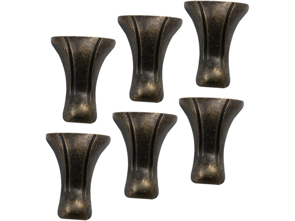 Conjunto De 6 Protetores Canto Madeira Para Caixa Joias, Em Tom Bronze Verde, Com Design Vintage