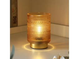 Luminária decorativa a bateria com temporizador para mesa de cabeceira Prateleira Centro, luminária de mesa pequena e semipermanente.