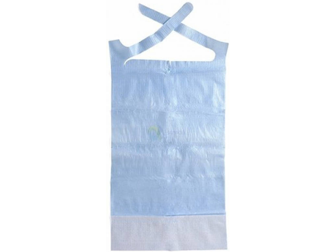 Babete Impermeável Azul Com Bolsa 37x60cm (100un.)